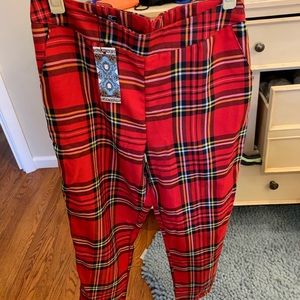 Woven tartan slim fit trouser